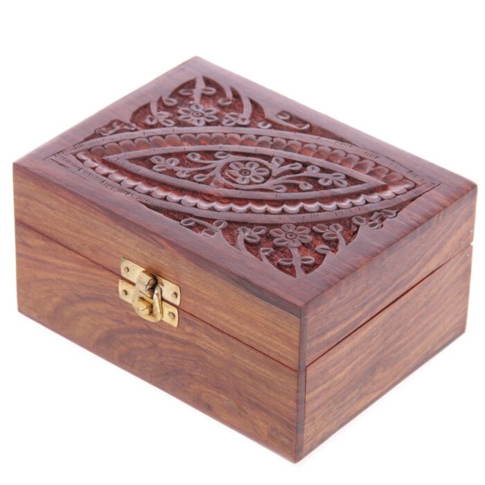 Carved wooden box for spell ingredient storage 12 Bottles