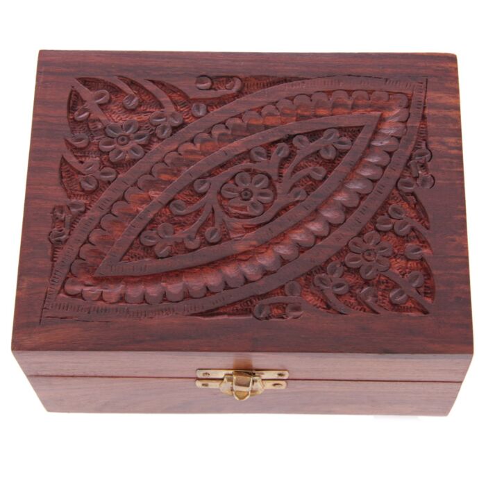 Carved wooden box for spell ingredient storage 12 Bottles – Witchbox