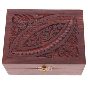 Carved wooden box for spell ingredient storage 12 Bottles