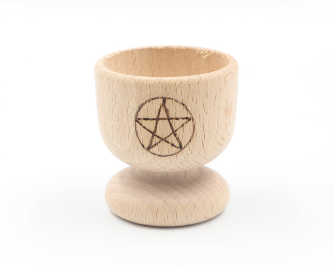 Natural Wood Pentagram Egg Cup