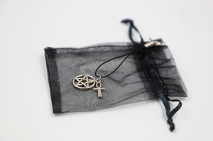 Silver Pentagram and Ankh necklace