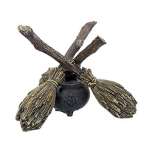 Load image into Gallery viewer, Broomstick Crystal Ball Holder 17cm