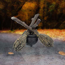 Load image into Gallery viewer, Broomstick Crystal Ball Holder 17cm