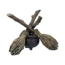 Load image into Gallery viewer, Broomstick Crystal Ball Holder 17cm