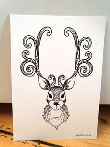 Reindeer Postcard/Art Cards - Pack of 10