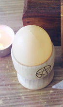 Load image into Gallery viewer, Natural Wood Pentagram Egg Cup