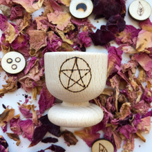 Load image into Gallery viewer, Natural Wood Pentagram Egg Cup